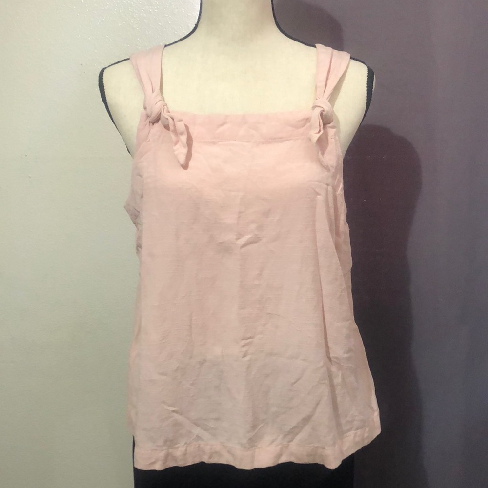 Lauren Conrad light pink knot tie strap tank top